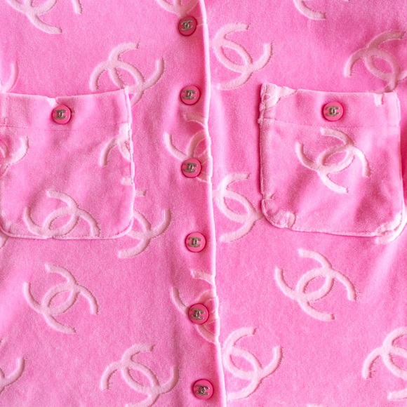 Iconic Chanel Vintage Spring 1996 Pink Velour Top - Picture 10 of 15